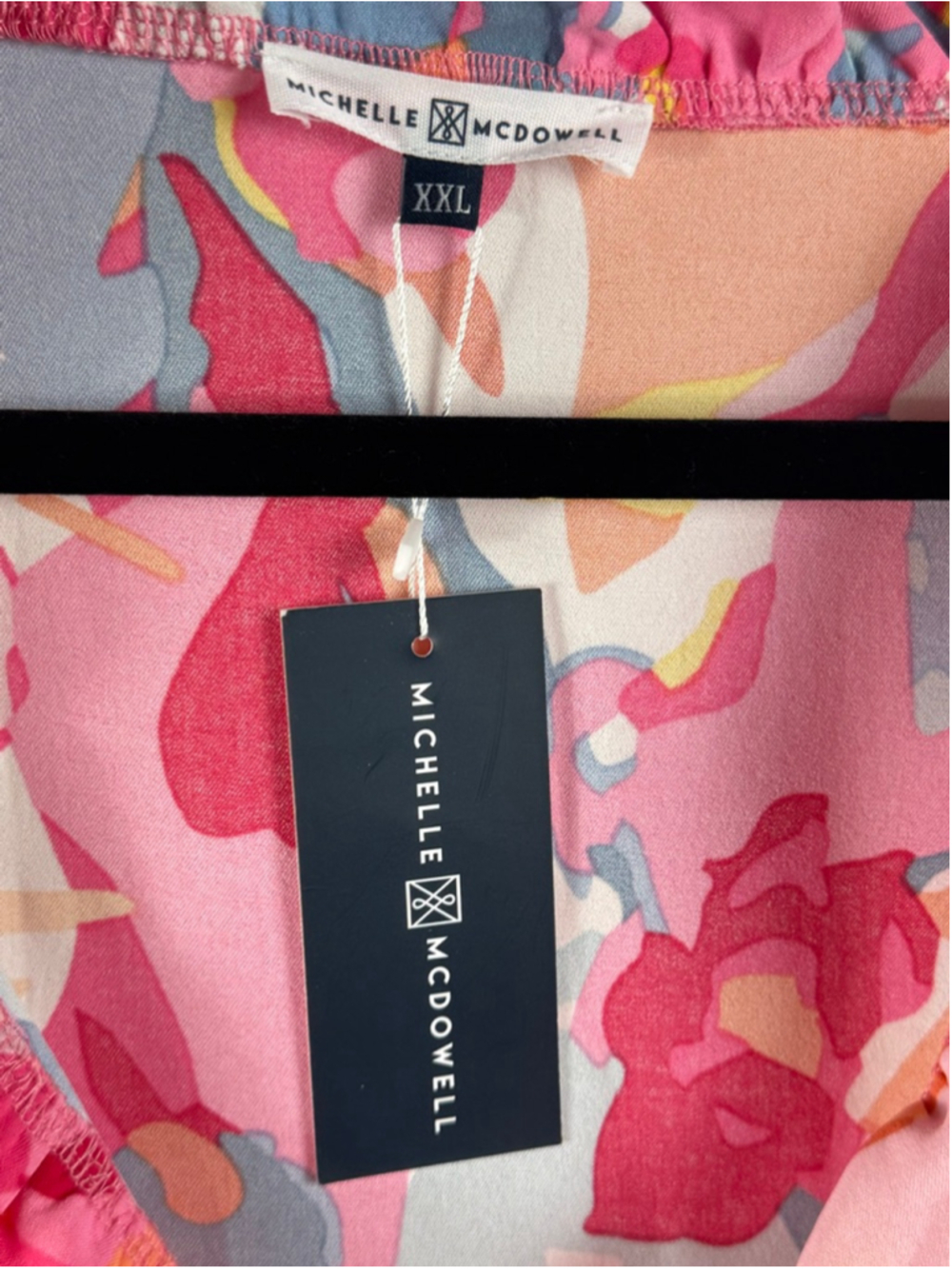 NWT Michelle McDowell Floral Julie Dress River Iris Colorway Bell Sleeve Sz XXL - Picture 3 of 10